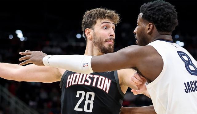 火箭双巨头完美合体轰66分！杜兰特申京挡拆显威